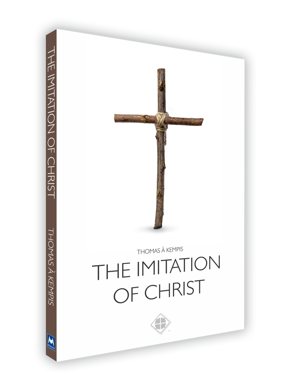 The Imitation of Christ' by Thomas A Kempis with a cross on a white background
